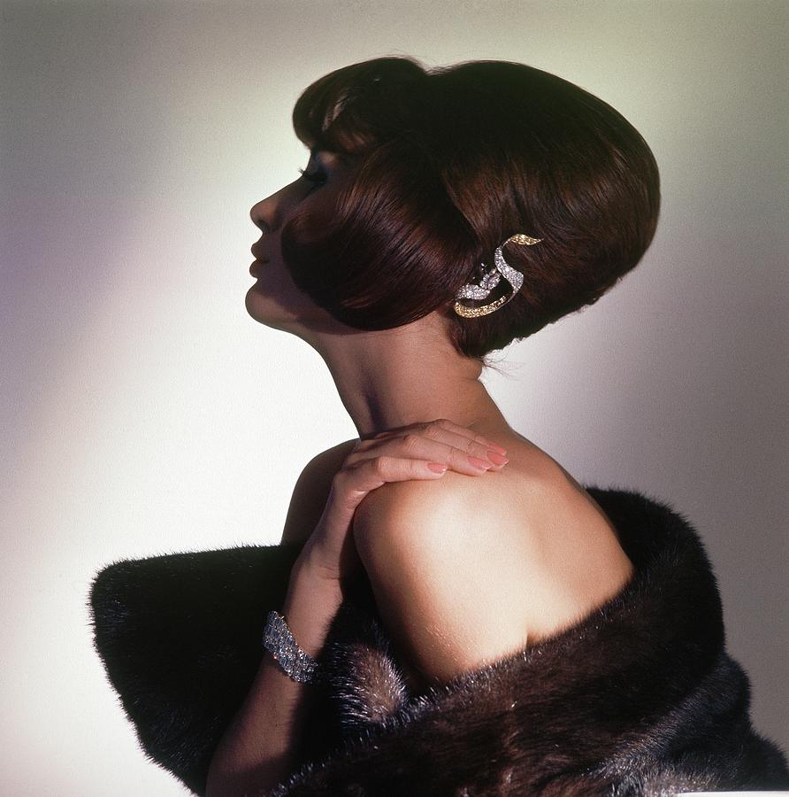 Model With French Twist Hairstyle And Hair Photograph by Horst P. Horst