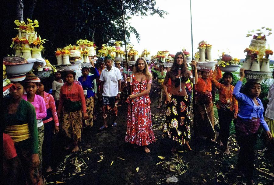 Models During Procession In Bali Photograph by Arnaud de Rosnay