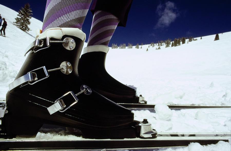 Models Feet Wearing Lange Ski Boots Photograph by Arnaud de Rosnay