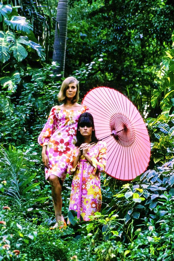 Models In Floral Patterned Dresses Photograph by Sante Forlano