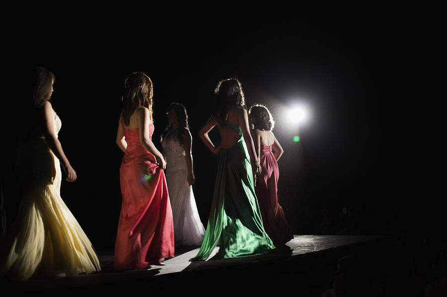 Models on fashion runway Photograph by Hill Street Studios