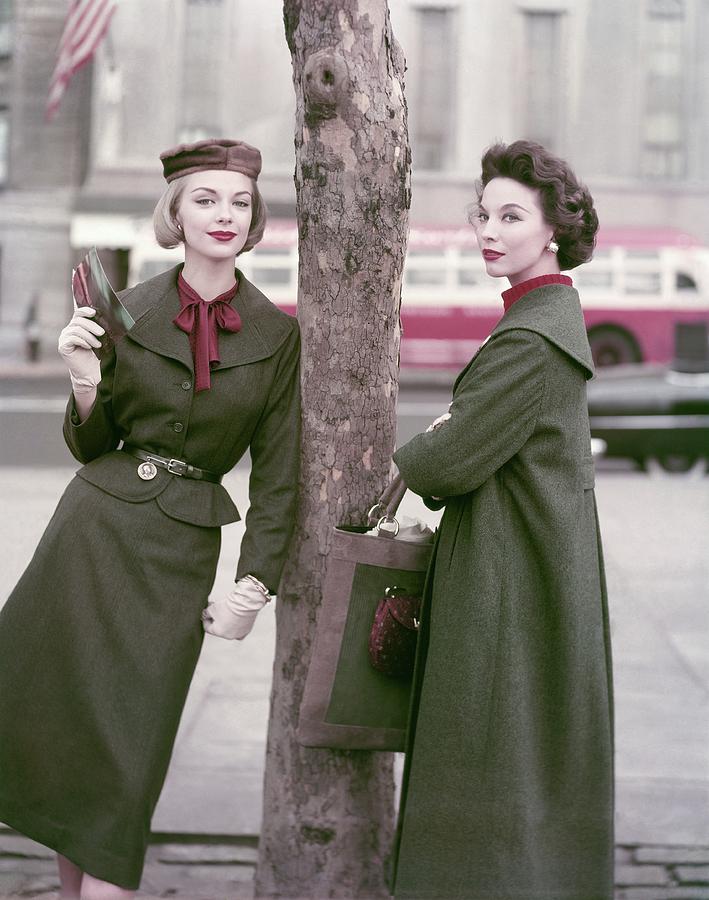 Models Standing By A Tree Photograph by Frances McLaughlin-Gill