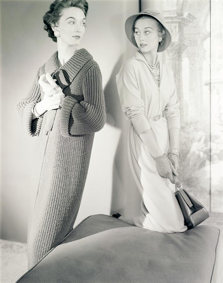 Models Wearing A Coat And Dress Photograph by Horst P. Horst