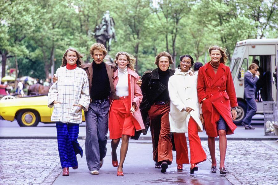 Models Wearing Coats Photograph by William Connors