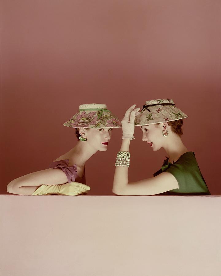 Models Wearing Lily Dache Hats Photograph by Richard Rutledge