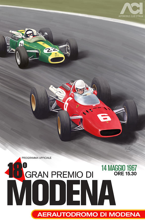 Modena Gran Premio 1967 Digital Art by Georgia Fowler
