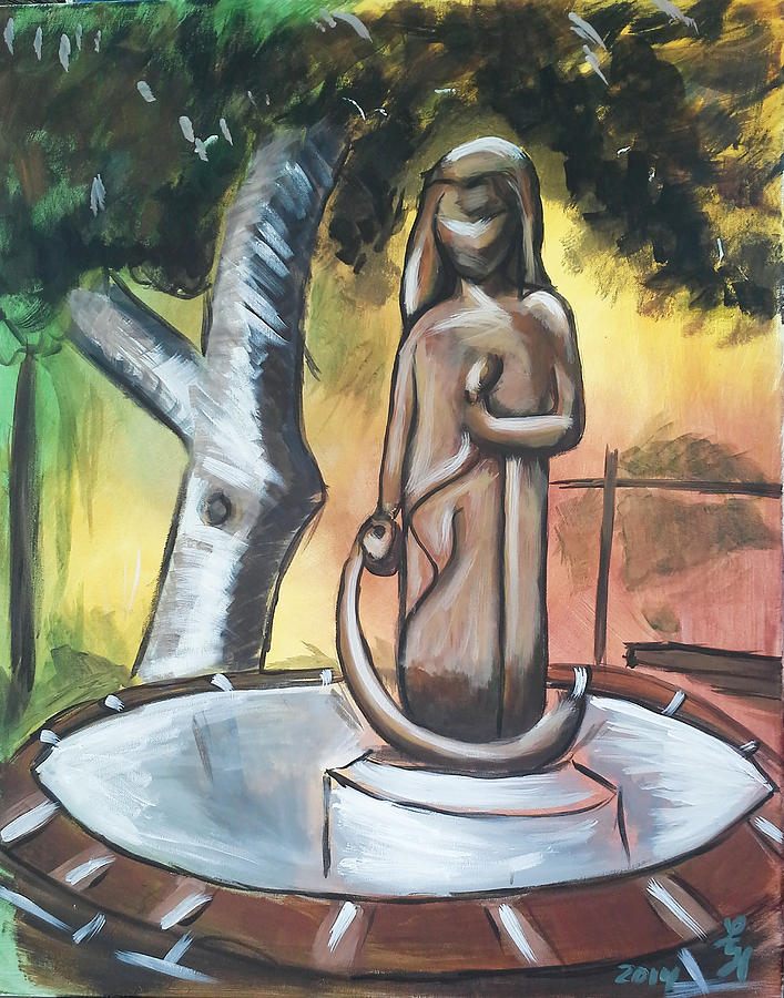 Modenian Fountain Painting by Loretta Nash