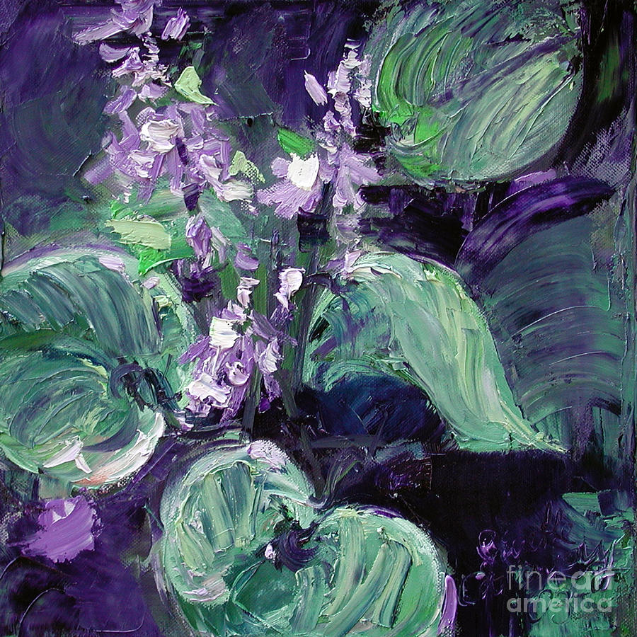 Modern Abstract Hostas  Painting by Ginette Callaway