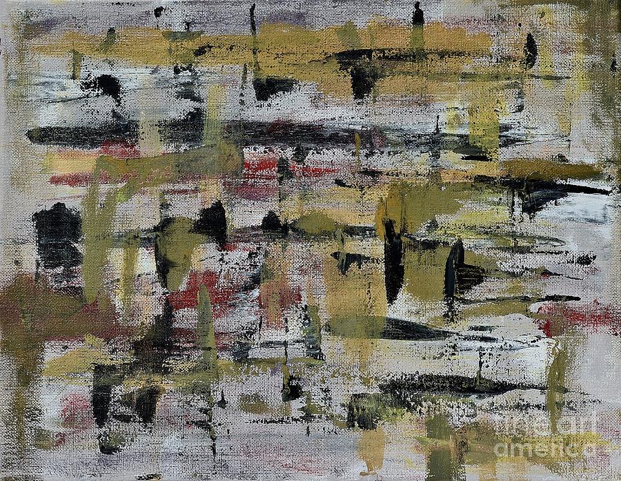 Modern Abstract Sage And Black One Painting
