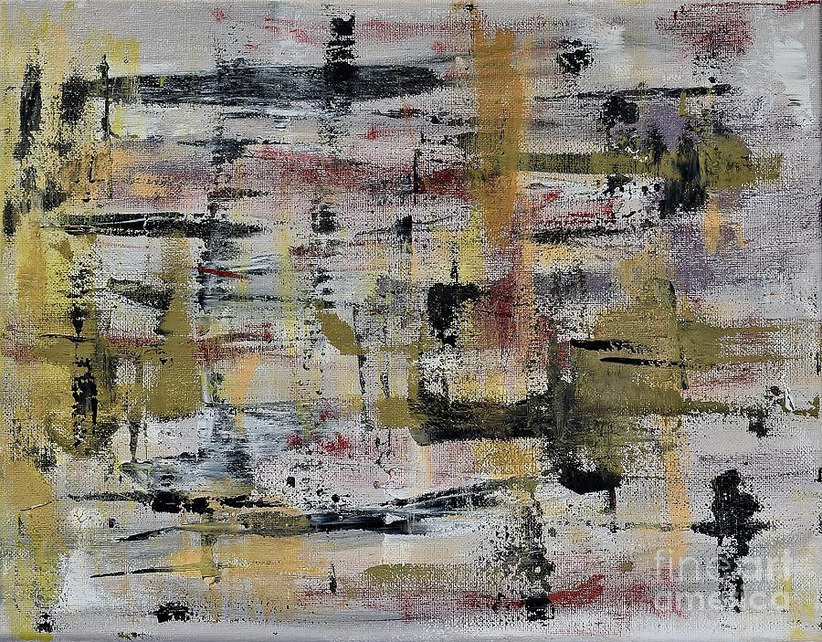 Modern Abstract Sage And Black Two Painting