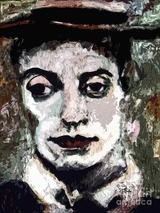 Modern Buster Keaton The Great Stone Face Painting by Ginette Callaway