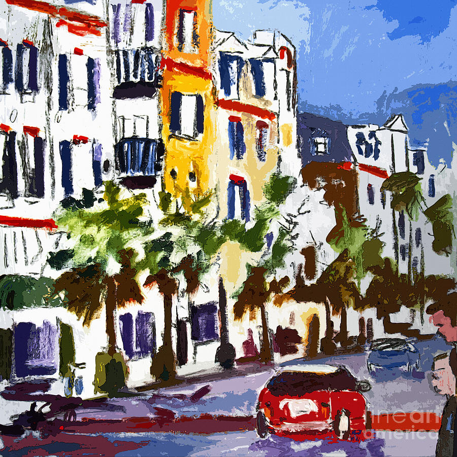 Modern Charleston South Carolina King Street Shopping Painting by Ginette Callaway