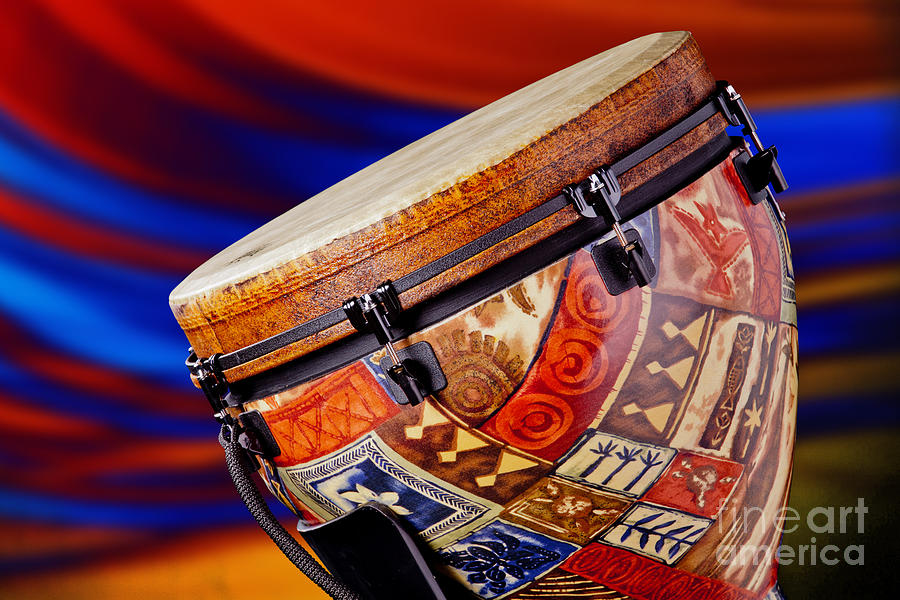 Jazz Photograph - Modern Djembe African drum Photograph in Color 3336.02 by M K Miller