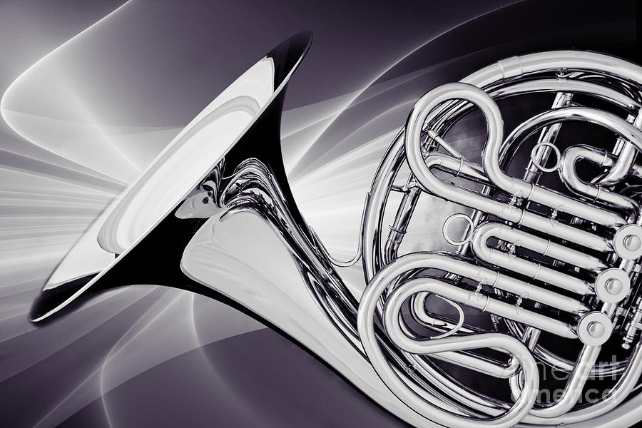 Modern French Horn Photograph in Sepia 3437.01 Photograph by M K Miller