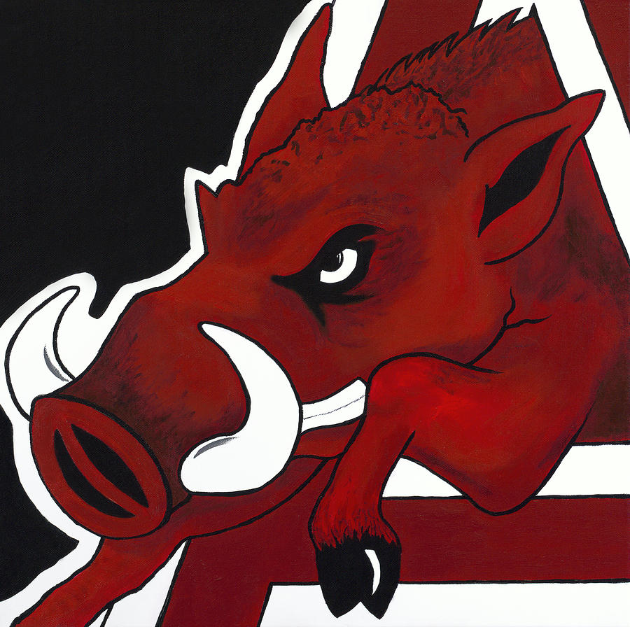 University Of Arkansas Painting - Modern Hog by Jon Cotroneo