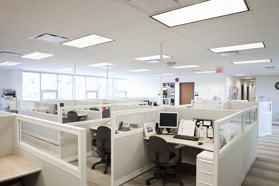 Modern Office Space With Cubicles Photograph by Assembly