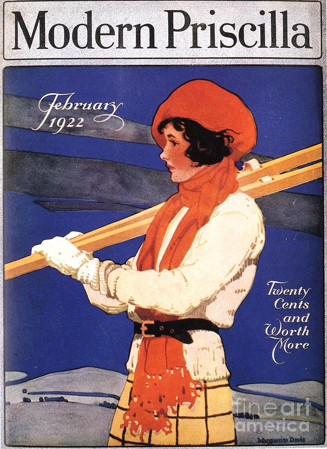 Sports Drawing - Modern Priscilla 1922 1920s Usa Winter by The Advertising Archives
