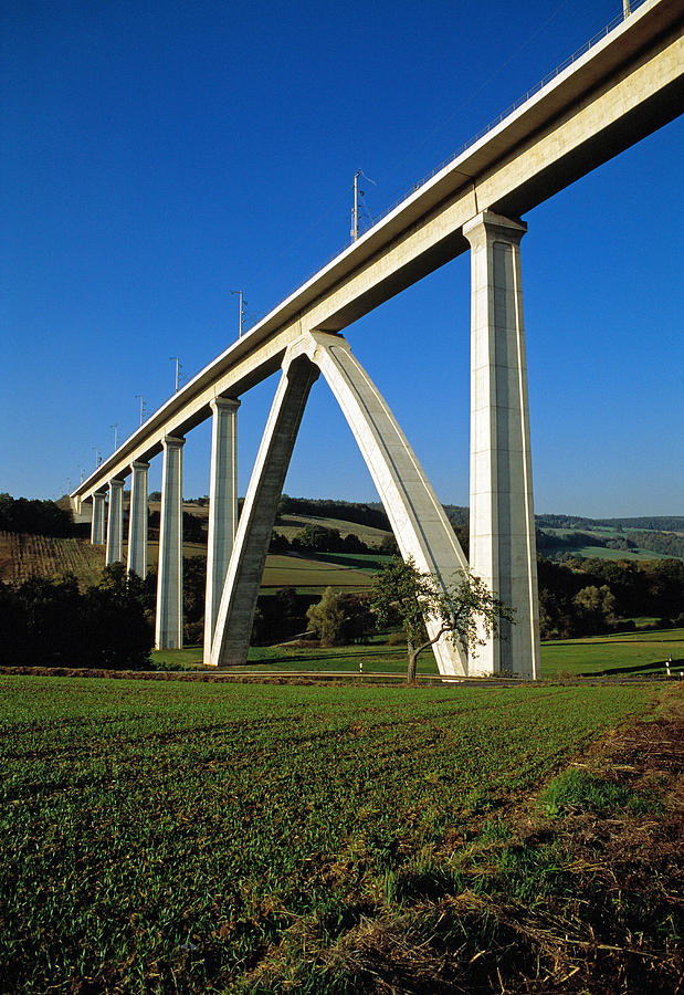 Modern railway viaduct Germany Photograph by David Davies - Fine Art ...