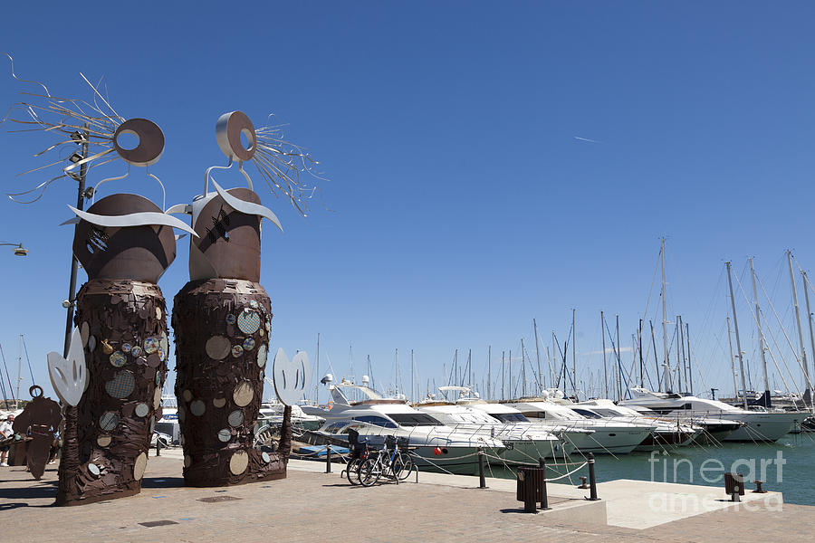 modern Sculpture bu marina at Cambrils Catalonia Photograph by Peter Noyce