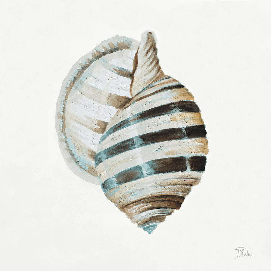 Modern Shell With Teal I Painting by Patricia Pinto