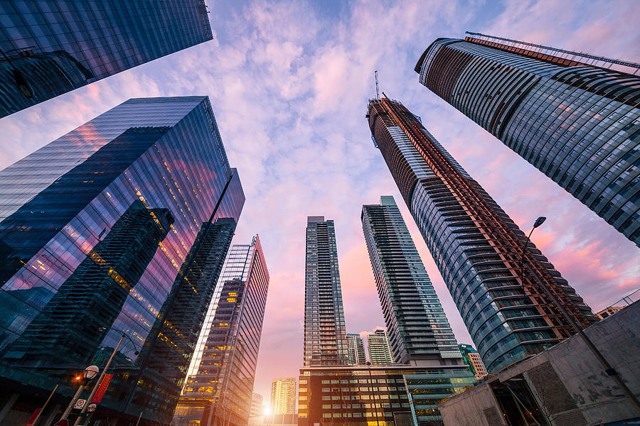 Modern skyscrapers of busy Toronto downtown Photograph by D3sign