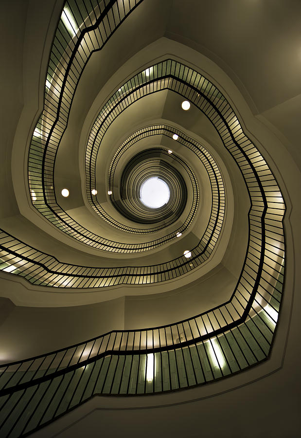 Modern spiral staircaise Photograph by Jaroslaw Blaminsky
