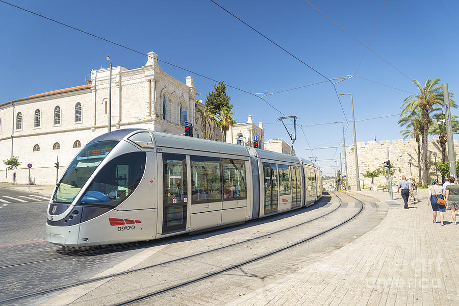 Modern Tram In Central Jerusalem Israel Photograph by JM Travel Photography