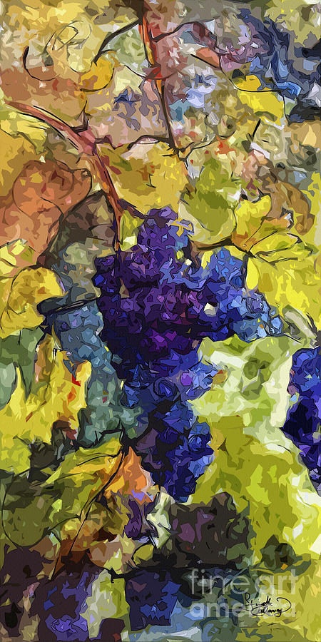 Grape Painting - Modern Wine Grapes Art  by Ginette Callaway