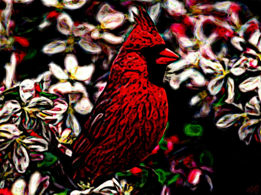 Cardinal Painting - Modernist Cardinal by Bruce Nutting