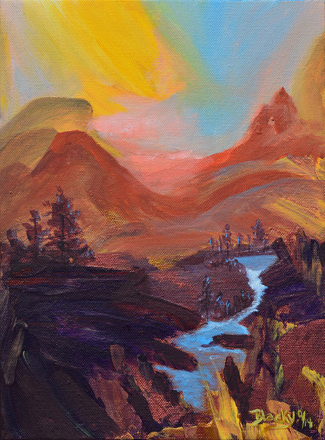 Modoc Wilderness Sunset Painting by Donna Blackhall