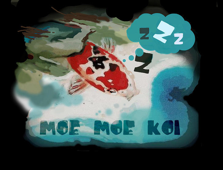 Koi Fish Painting - Moe moe koi by Wendy Wiese