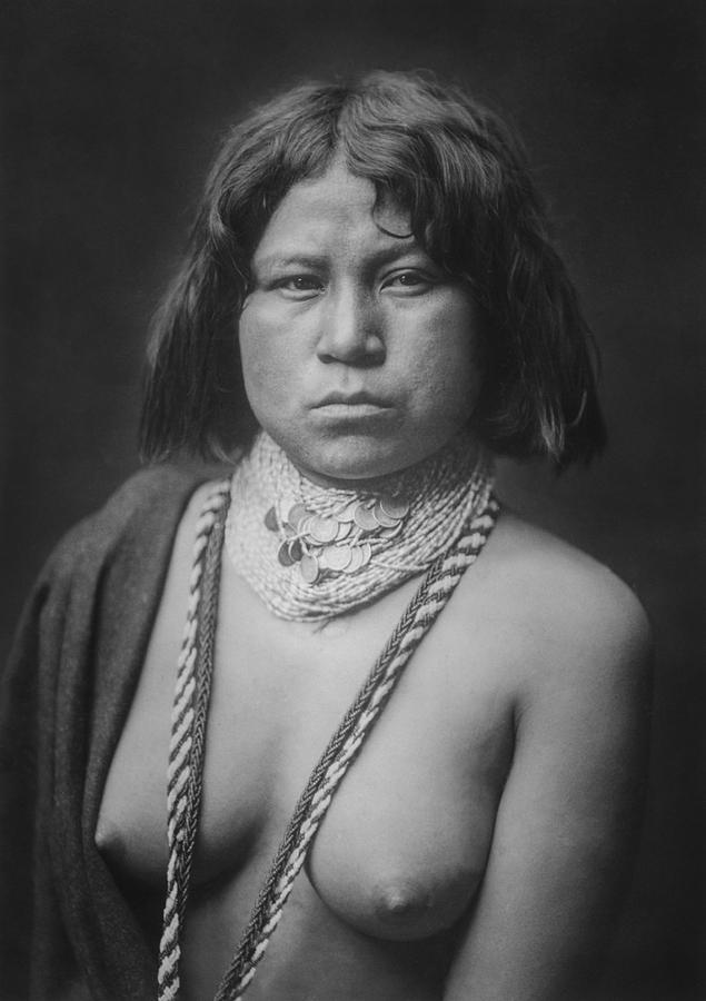 Vintage Photograph - Mohave Woman circa 1903 by Aged Pixel