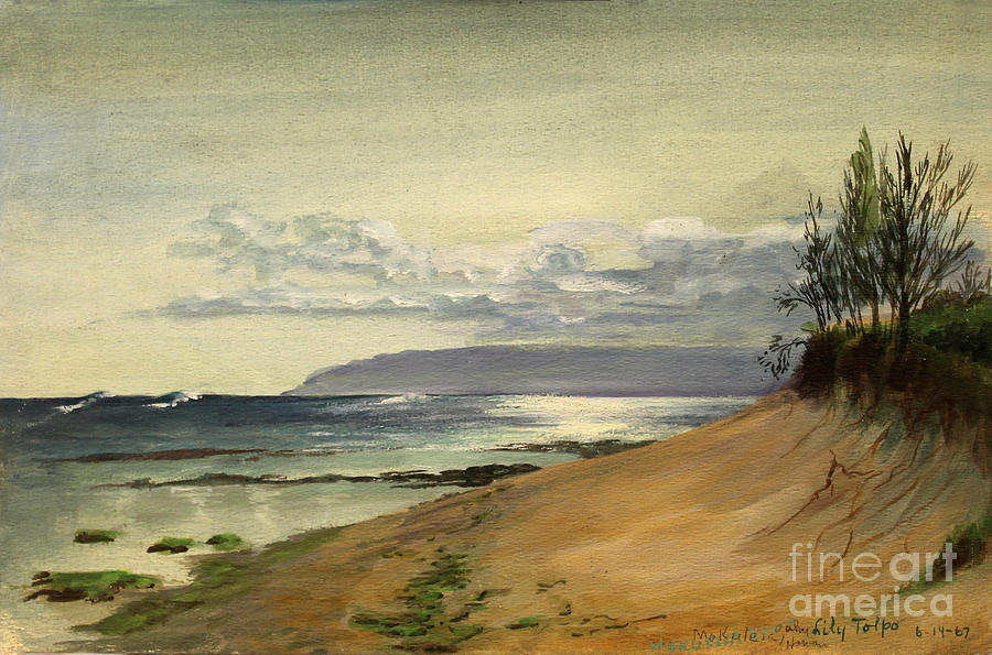 Mokuliea Beach - Oahu Hawaii  1967 Painting by Art By Tolpo Collection
