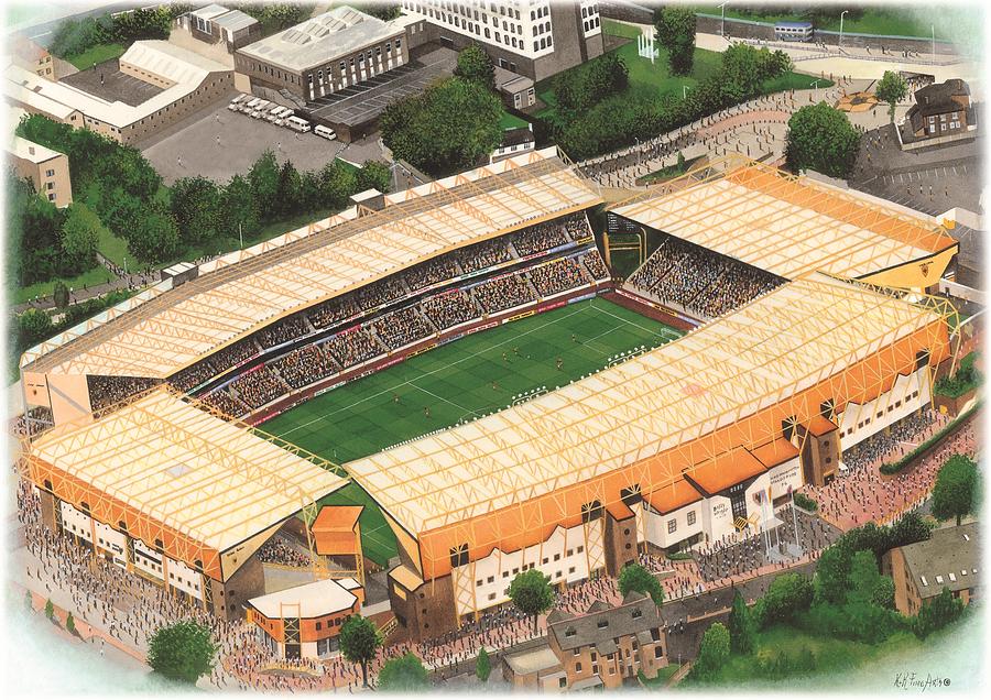 Football Painting - Molineux - Wolverhampton Wanderers by Kevin Fletcher