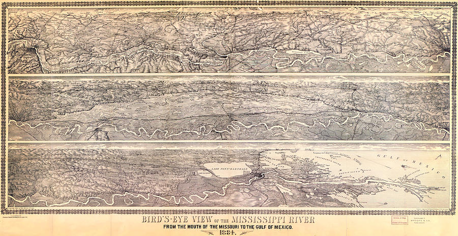 Molitors Map Of The Mississippi 1884 Painting