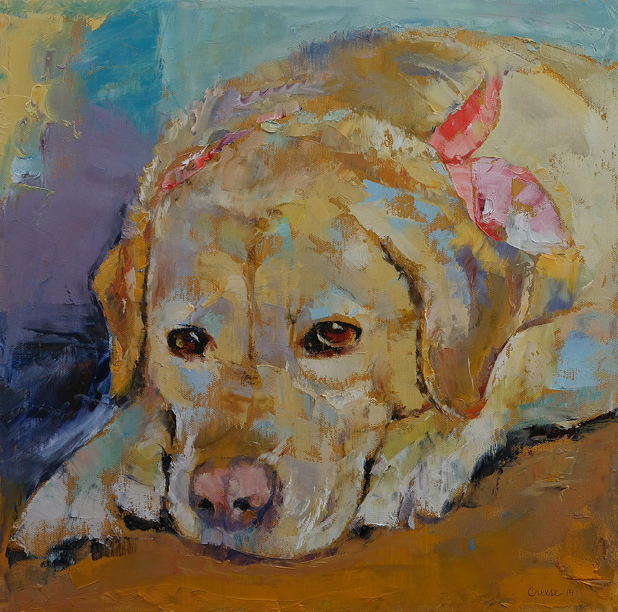 Yellow Labrador Retriever Painting by Michael Creese