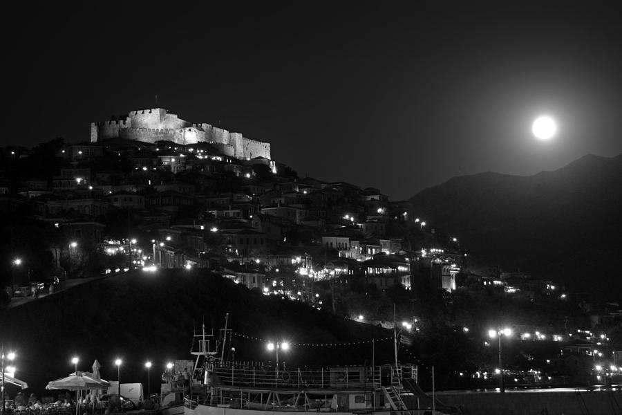 Molyvos under full moon Photograph by George Atsametakis