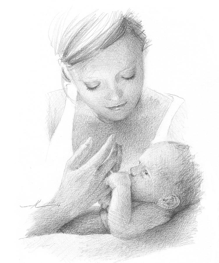 Pencil Mom And Baby Drawing – ardusat, mother drawings HD wallpaper | Pxfuel