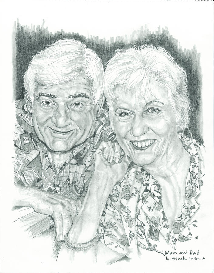 Mom and Dad Drawing by Kenneth Stock