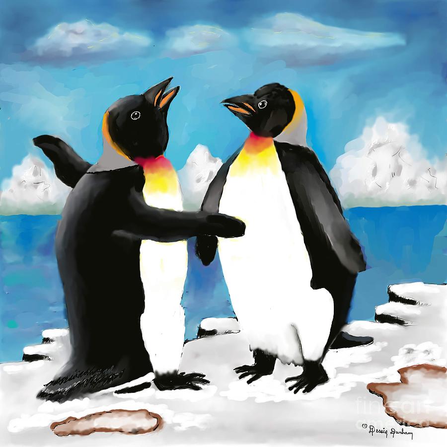 Mom And Dad Penguins Digital Art by Dessie Durham