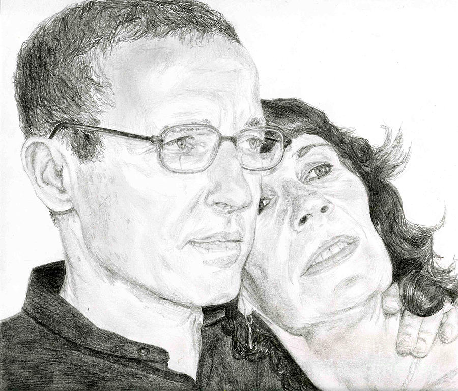 Mom and Dad Drawing by Tamir Barkan