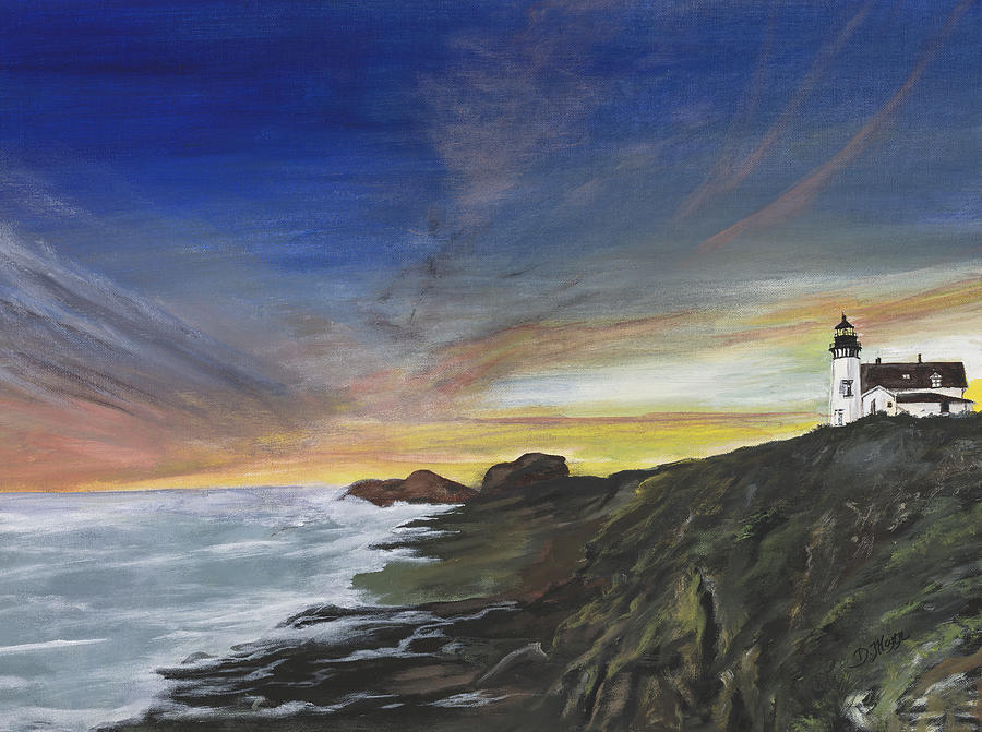 Mom and Dad's Lighthouse Painting by Donna Mann - Fine Art America