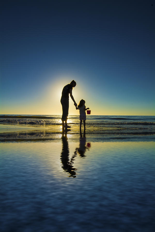 Sunset Photograph - Mom and Daughter by Kevin Cable
