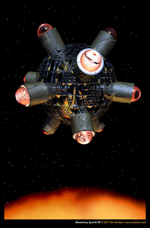 Space Digital Art - Momentary Sputnik 8  by Ann Stretton