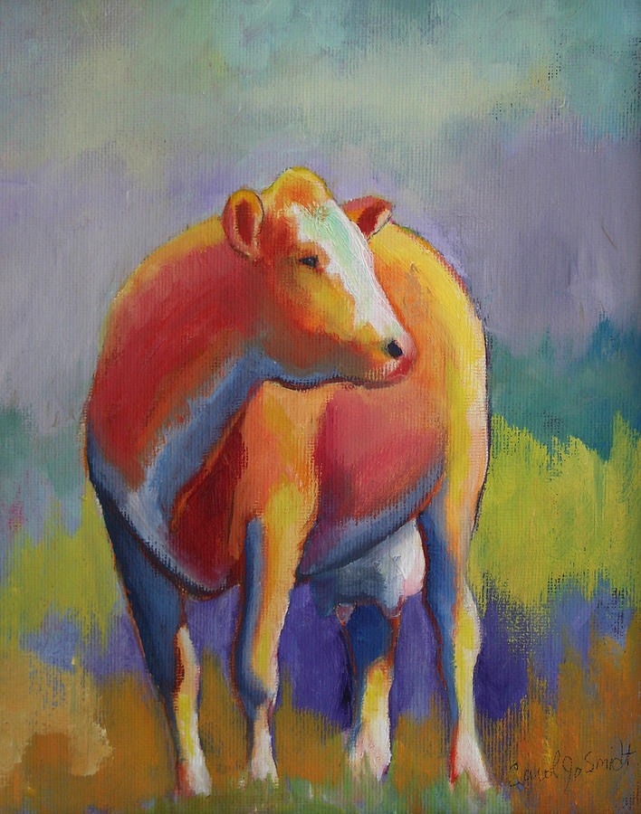 Momma Cow Watching Painting by Carol Jo Smidt