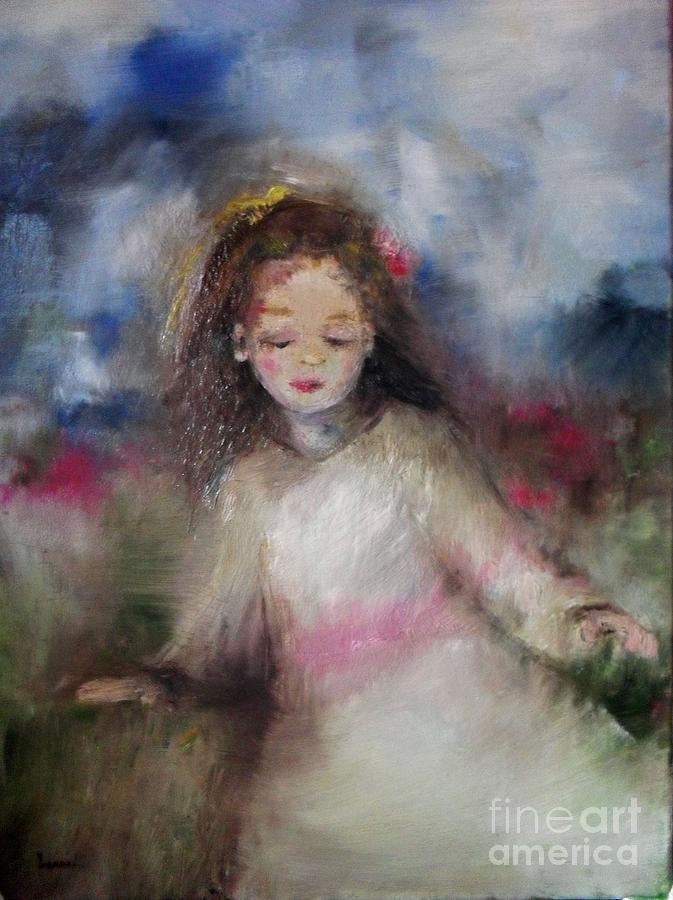 Little Girl Painting - Mommys Little Girl by Laurie Lundquist