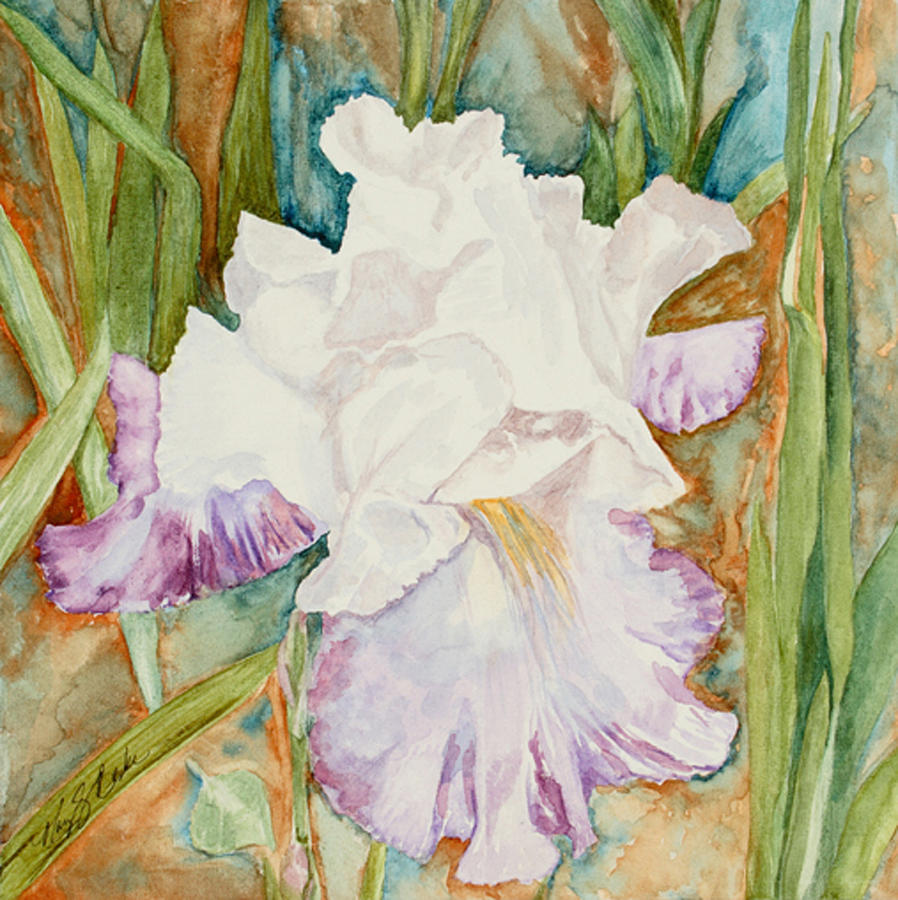 Iris Painting - Moms Iris by Mary Benke