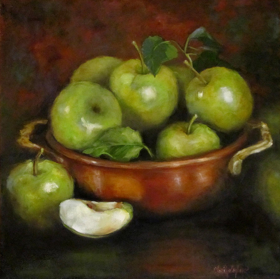 Moms Last Apple Harvest Painting by Cheri Wollenberg