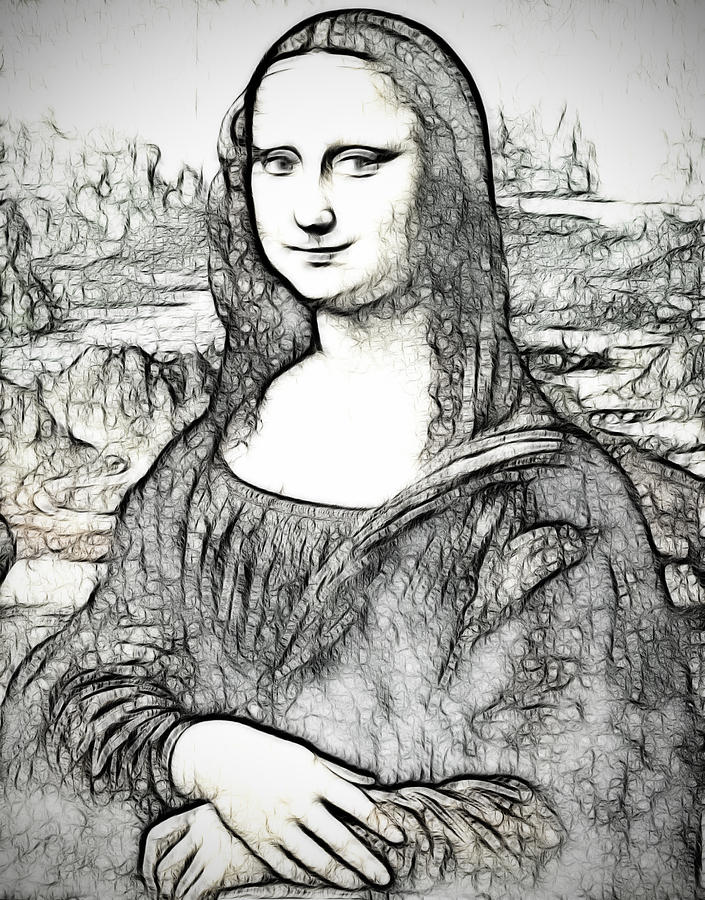 Mona Lisa Abstract Digital Painting  Painting by Georgeta Blanaru