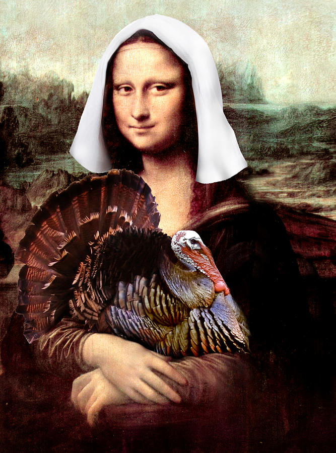 Mona Lisa Thanksgiving Pilgrim Digital Art by Gravityx9 Designs
